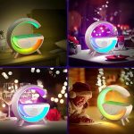 اسپیکر و چراغ شب خواب RGB و ساعت دیجتال و شارژر وایرلس موبایل