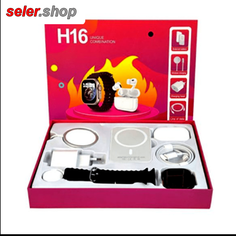 ست ساعت وایرپاد طرح اپل مدل H16 سفید - Image 3