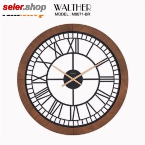 ساعت دیواری قطر 80 ترکیب چوب و فلز M8071 -BR