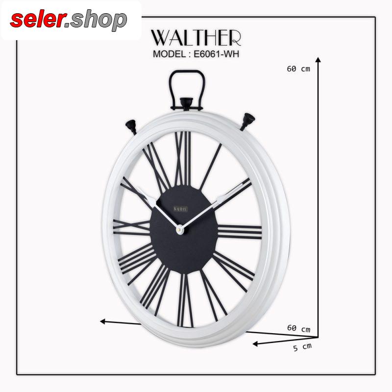 ساعت دیواری قطر 65 ترکیب چوب و فلز E6061_WH