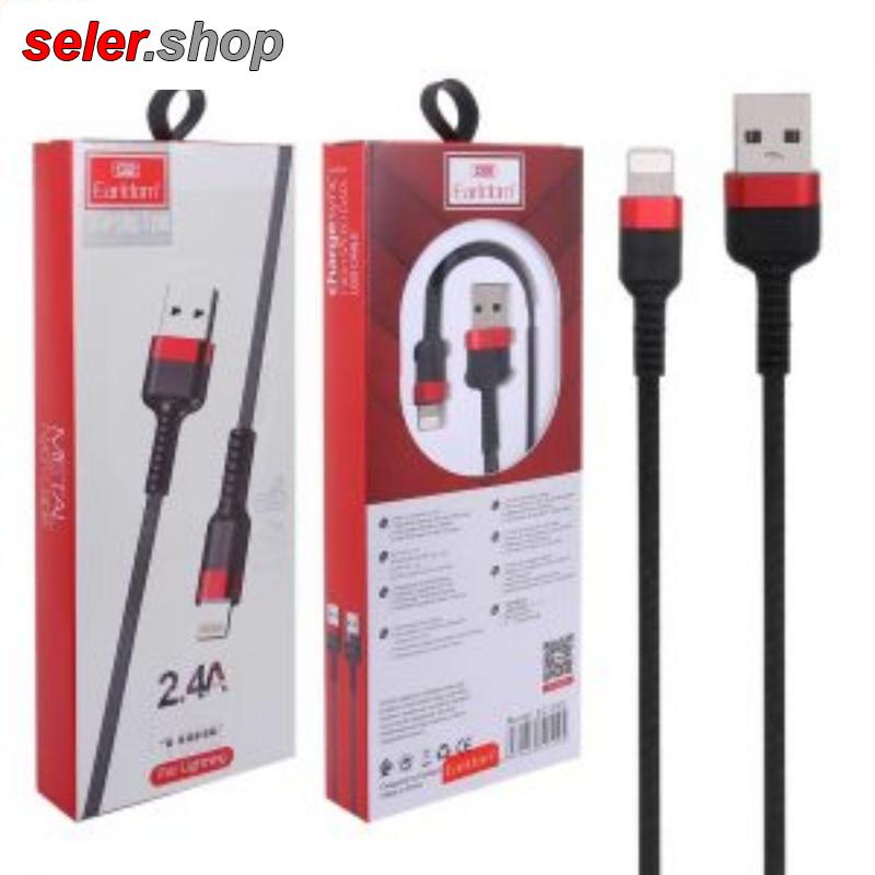 کابل شارژ فست تایپ سی Earldom مدل EC-043- مشکی قرمز