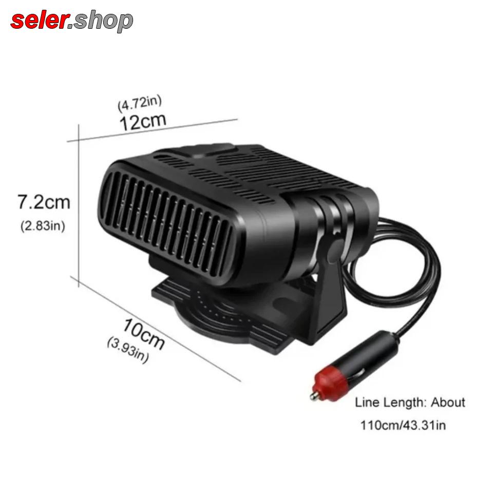 بخاری برقی خودرو و فن هیتر فندکی 2 حالته پنکه و بخاری 120وات - تصویر 4