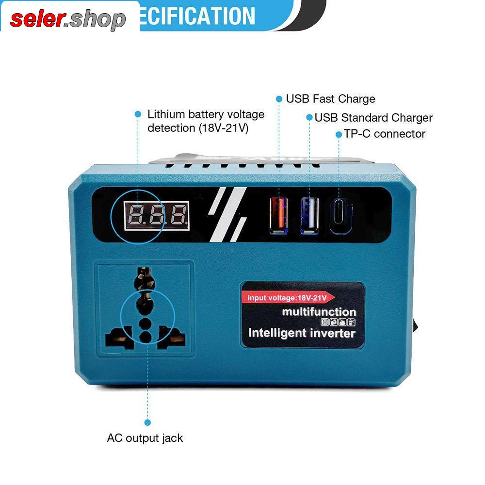 پاور استیشن همراه و اینورتر شارژی باتری دار 220 ولت به همراه خروجی تاپ C و USB فست شارژ - تصویر 4