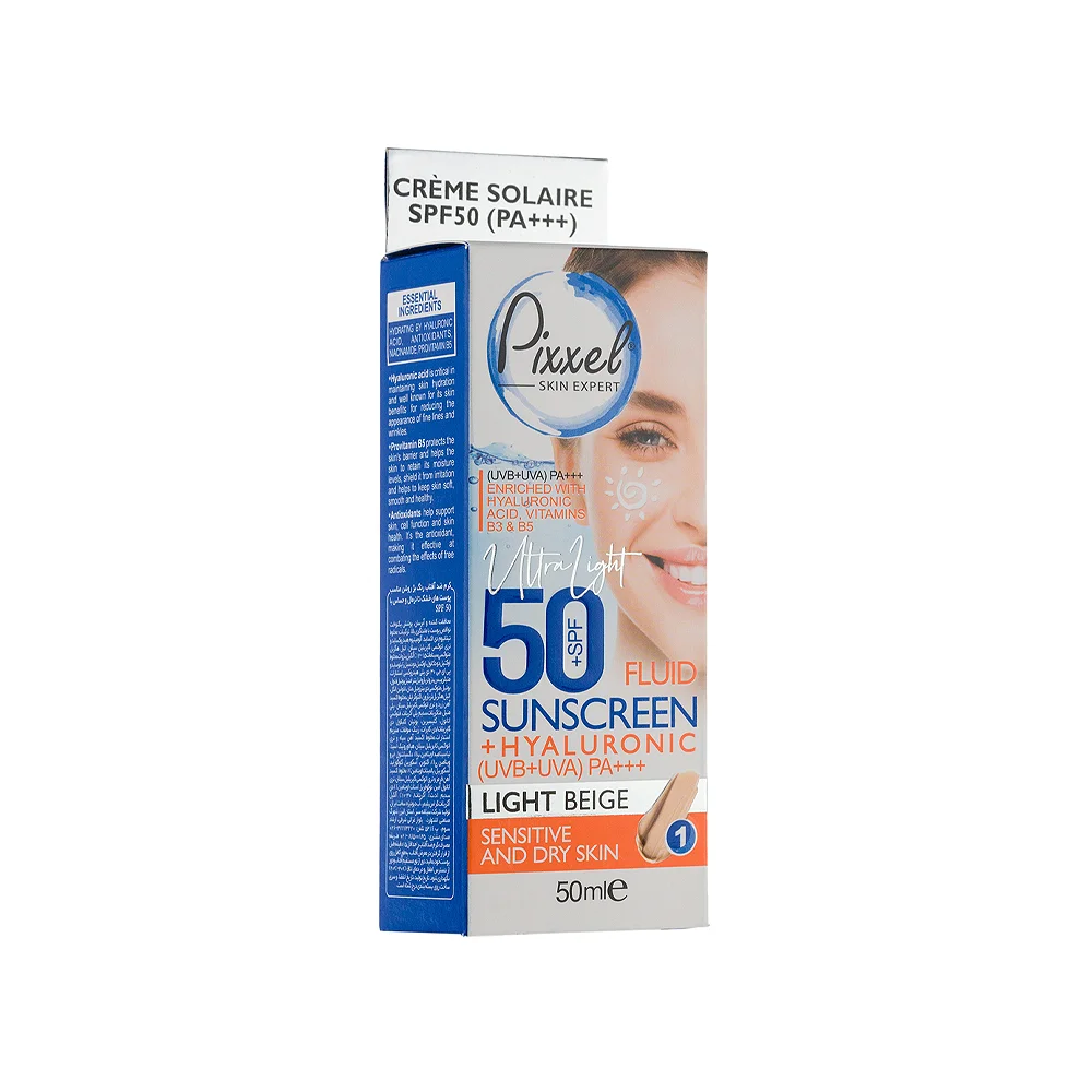 کرم ضد آفتاب رنگ بژ روشن مناسب پوست های خشک تا نرمال و حساس با SPF 50 پیکسل - تصویر 3