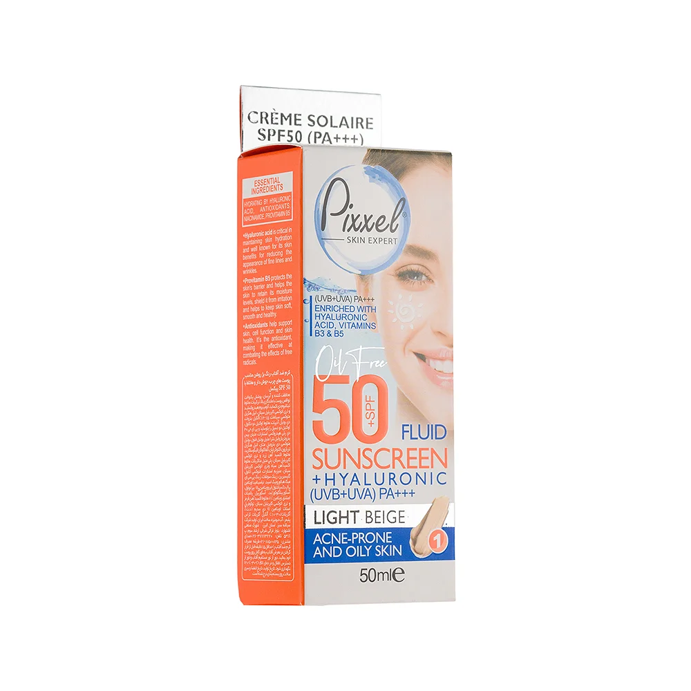 کرم ضد آفتاب رنگ بژ روشن مناسب پوست های چرب، جوش دار و مختلط با SPF 50 پیکسل - تصویر 3