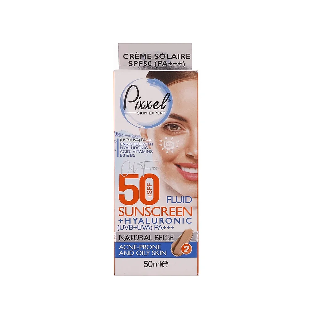 کرم ضد آفتاب رنگ بژ طبیعی مناسب پوست های چرب، جوش دار و مختلط با SPF 50 پیکسل - تصویر 3